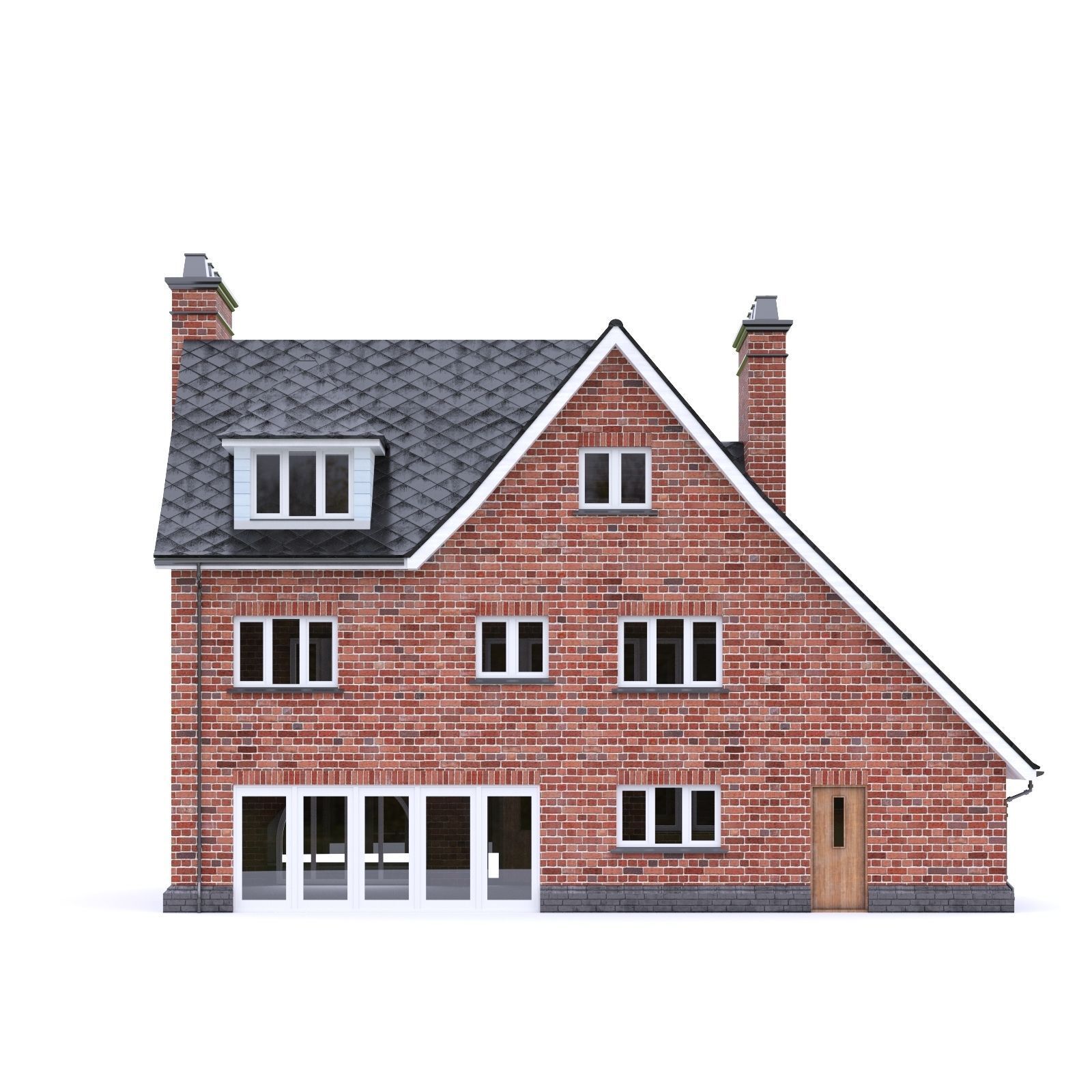 English Brick House 14 Low-poly 3D model_12