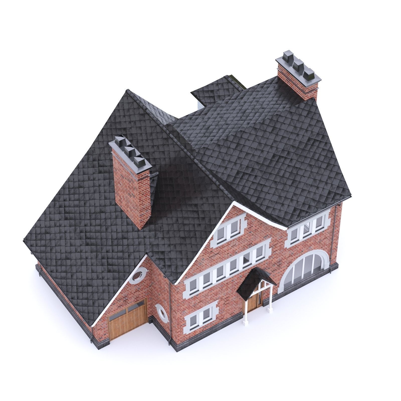 English Brick House 14 Low-poly 3D model_17