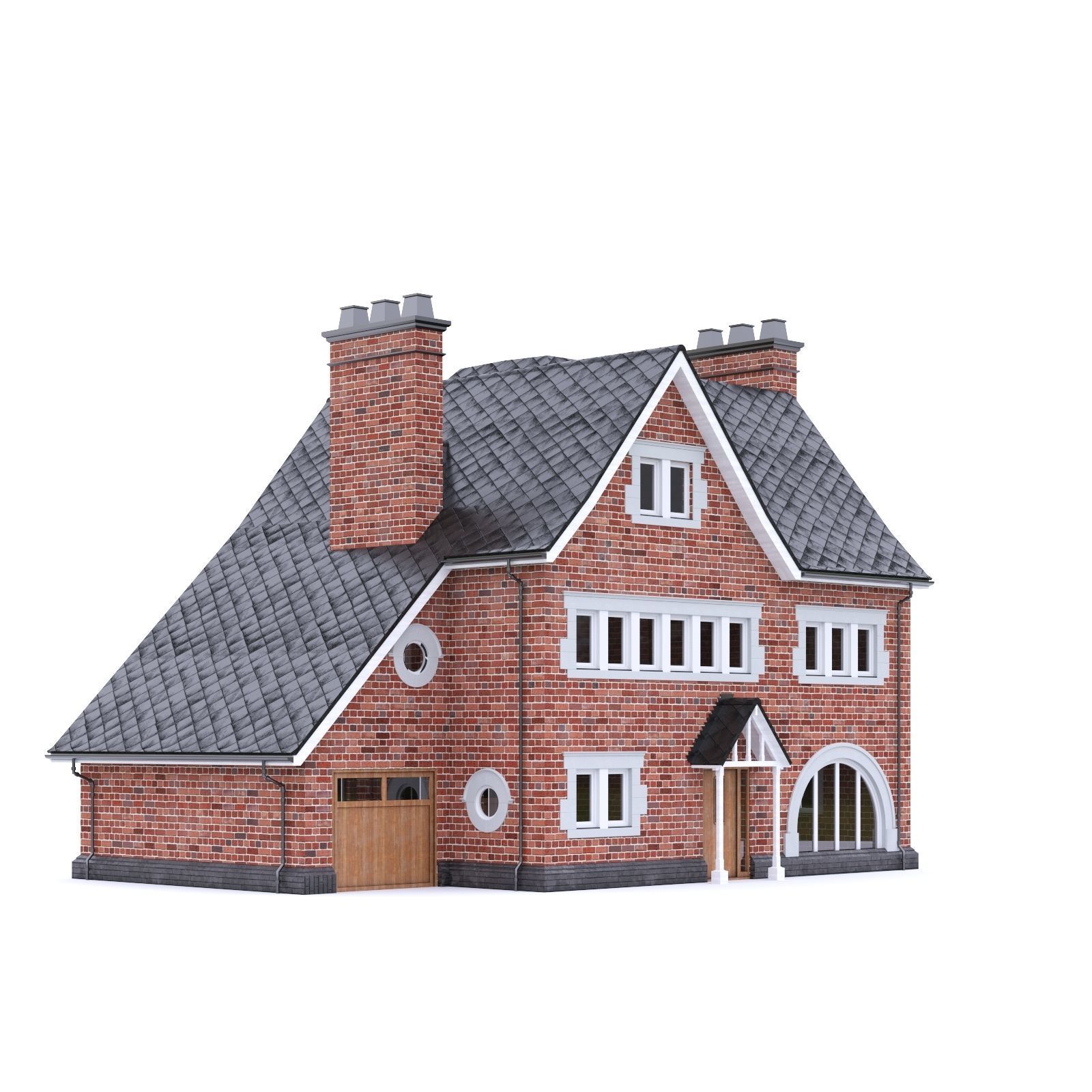 English Brick House 14 Low-poly 3D model_3