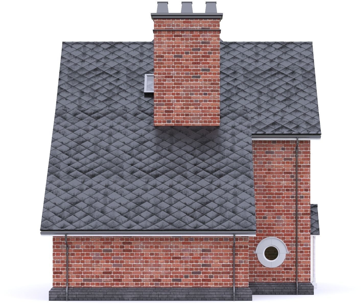 English Brick House 14 Low-poly 3D model_16