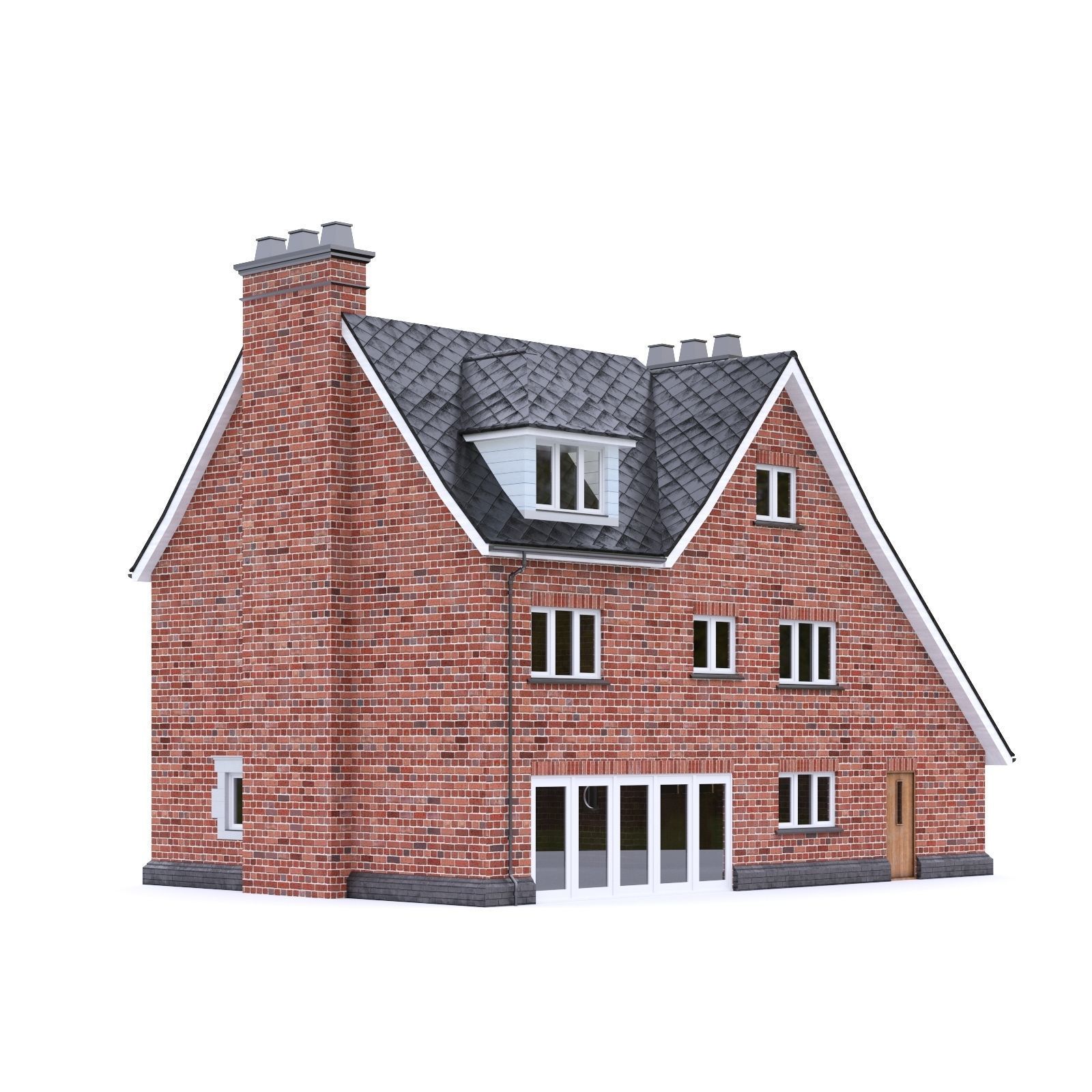 English Brick House 14 Low-poly 3D model_1