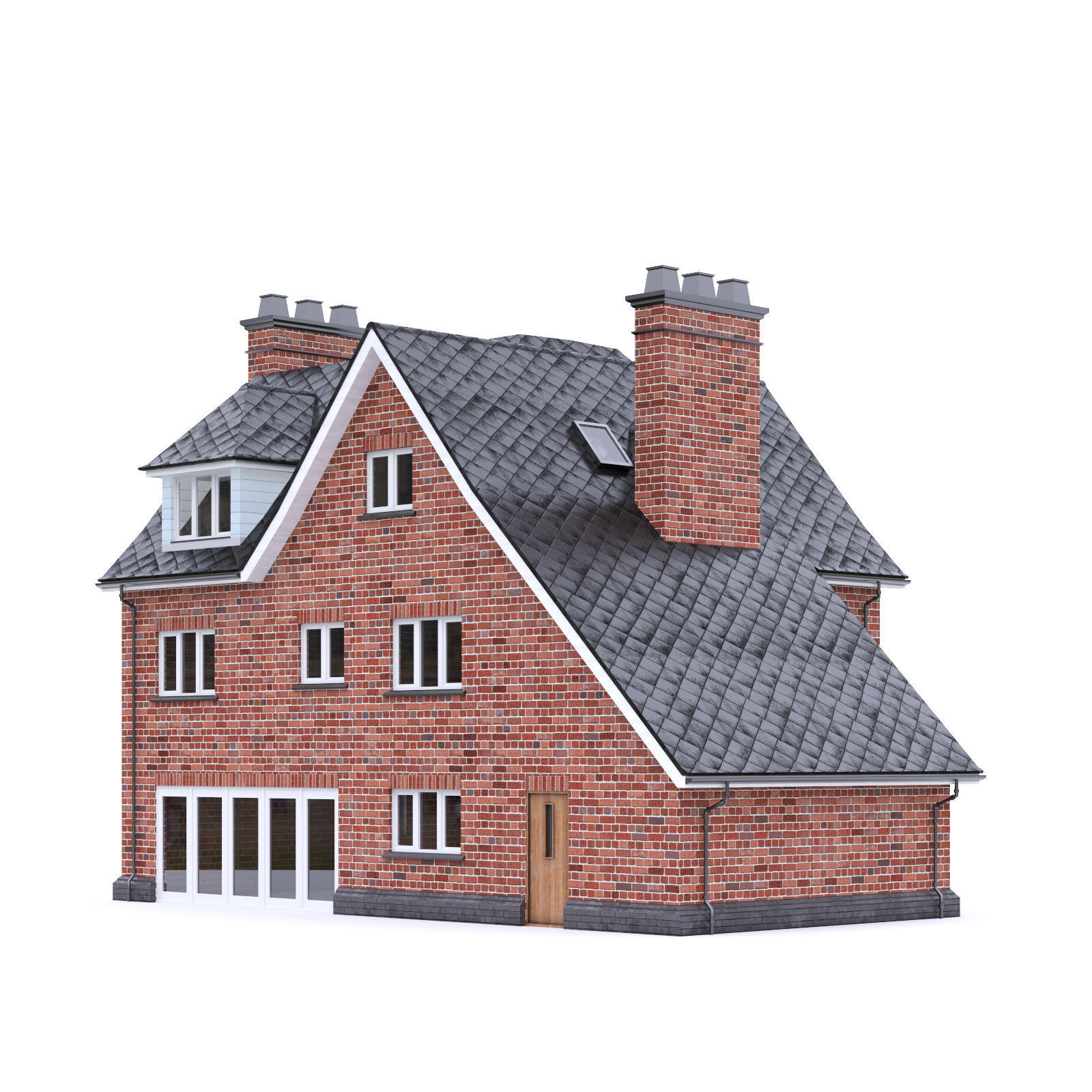English Brick House 14 Low-poly 3D model_9