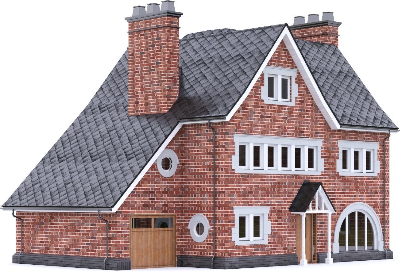 English Brick House 14 Low-poly 3D model_10