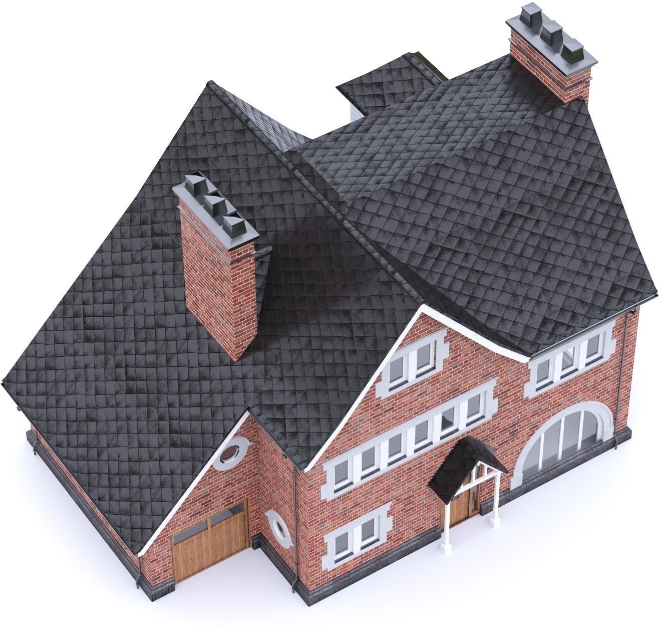 English Brick House 14 Low-poly 3D model_14