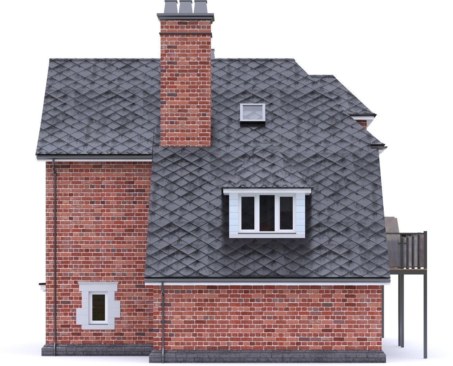 English Brick House 13 Low-poly 3D model_14