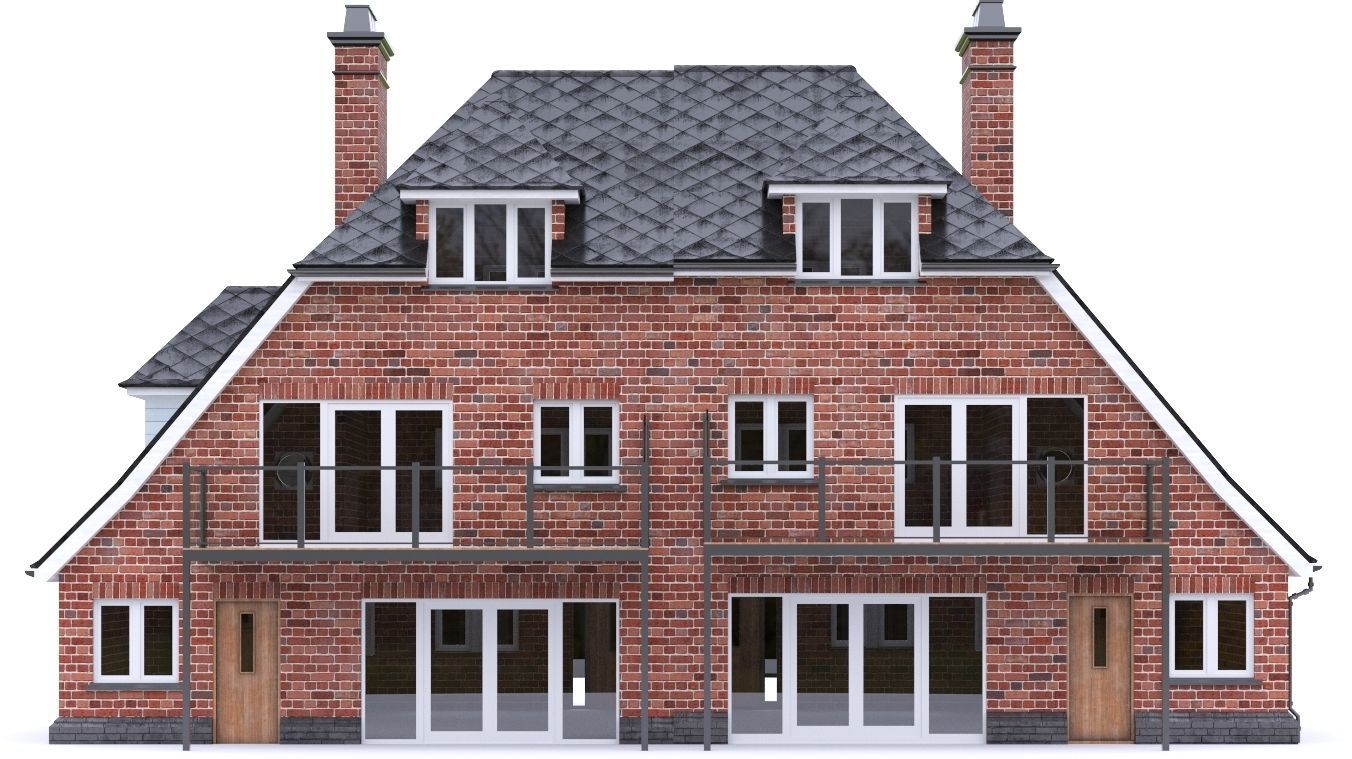 English Brick House 13 Low-poly 3D model_15