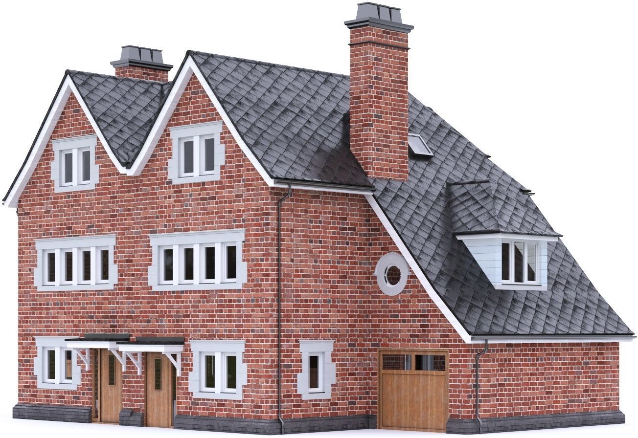 English Brick House 13 Low-poly 3D model_13