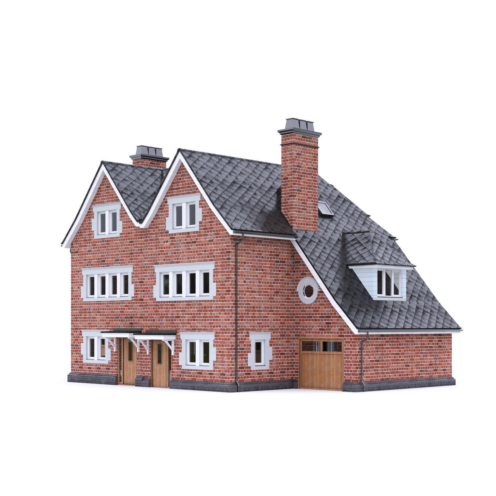 English Brick House 13 Low-poly 3D model_4