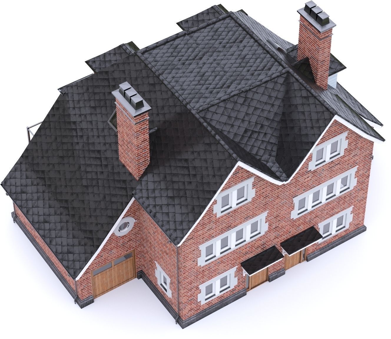 English Brick House 13 Low-poly 3D model_17