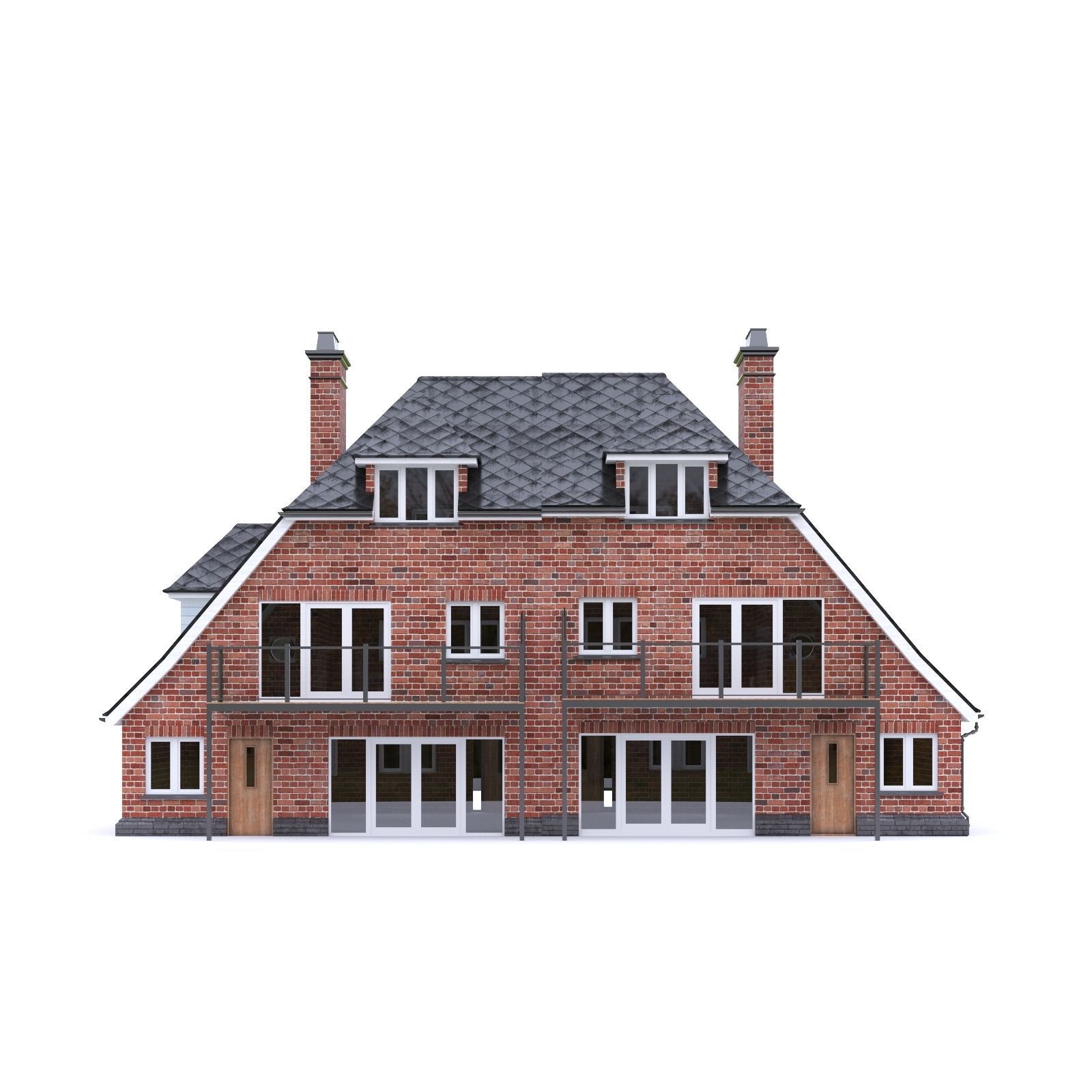 English Brick House 13 Low-poly 3D model_2