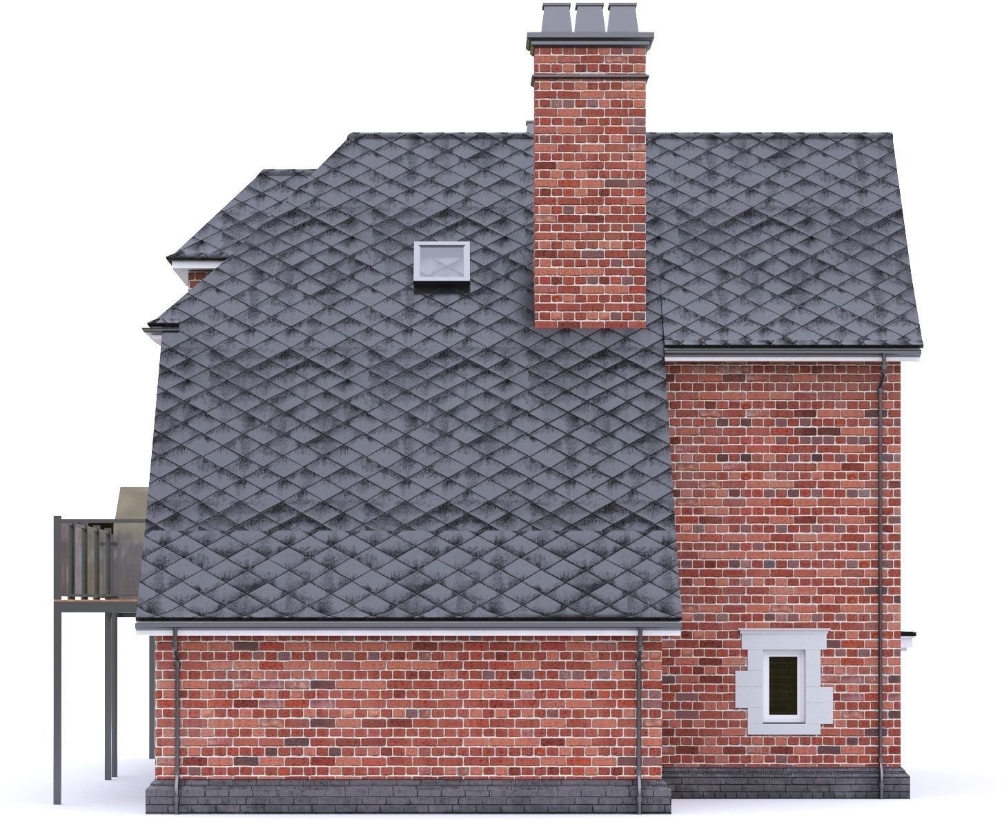 English Brick House 13 Low-poly 3D model_10