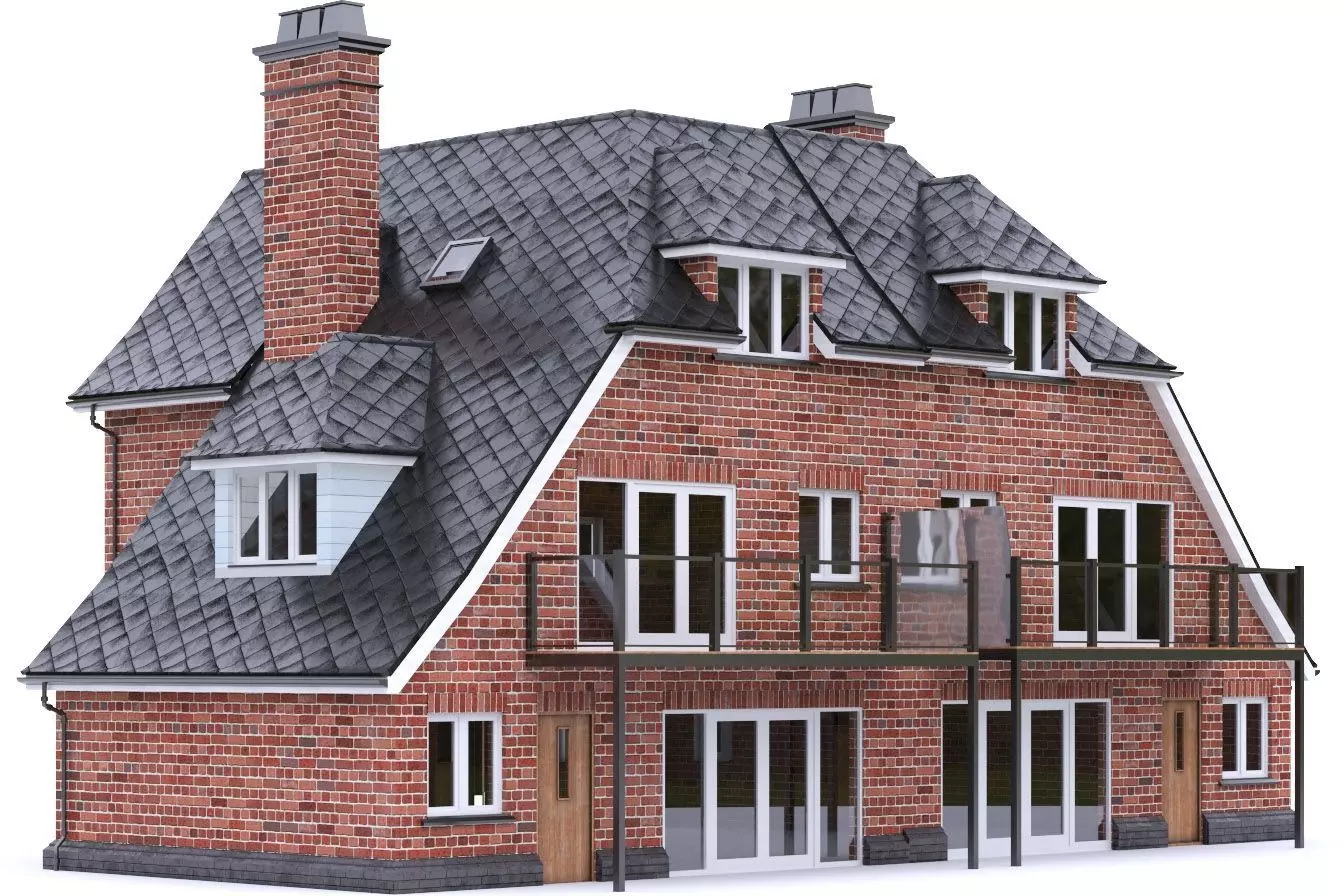 English Brick House 13 Low-poly 3D model_0