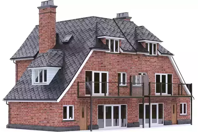 English Brick House 13 Low-poly 3D model