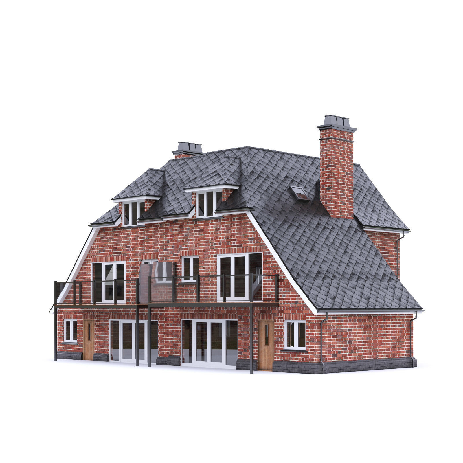 English Brick House 13 Low-poly 3D model_1