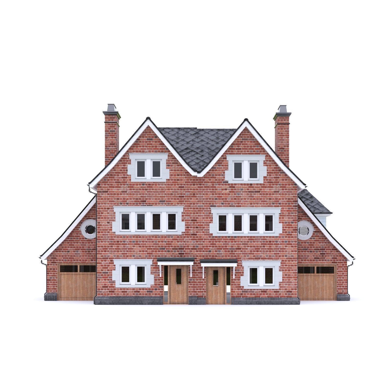 English Brick House 13 Low-poly 3D model_3