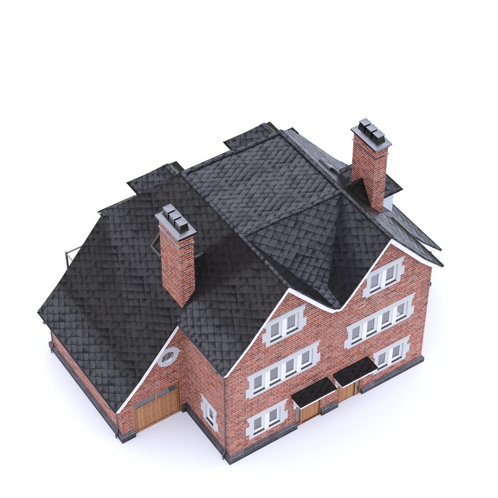 English Brick House 13 Low-poly 3D model_9