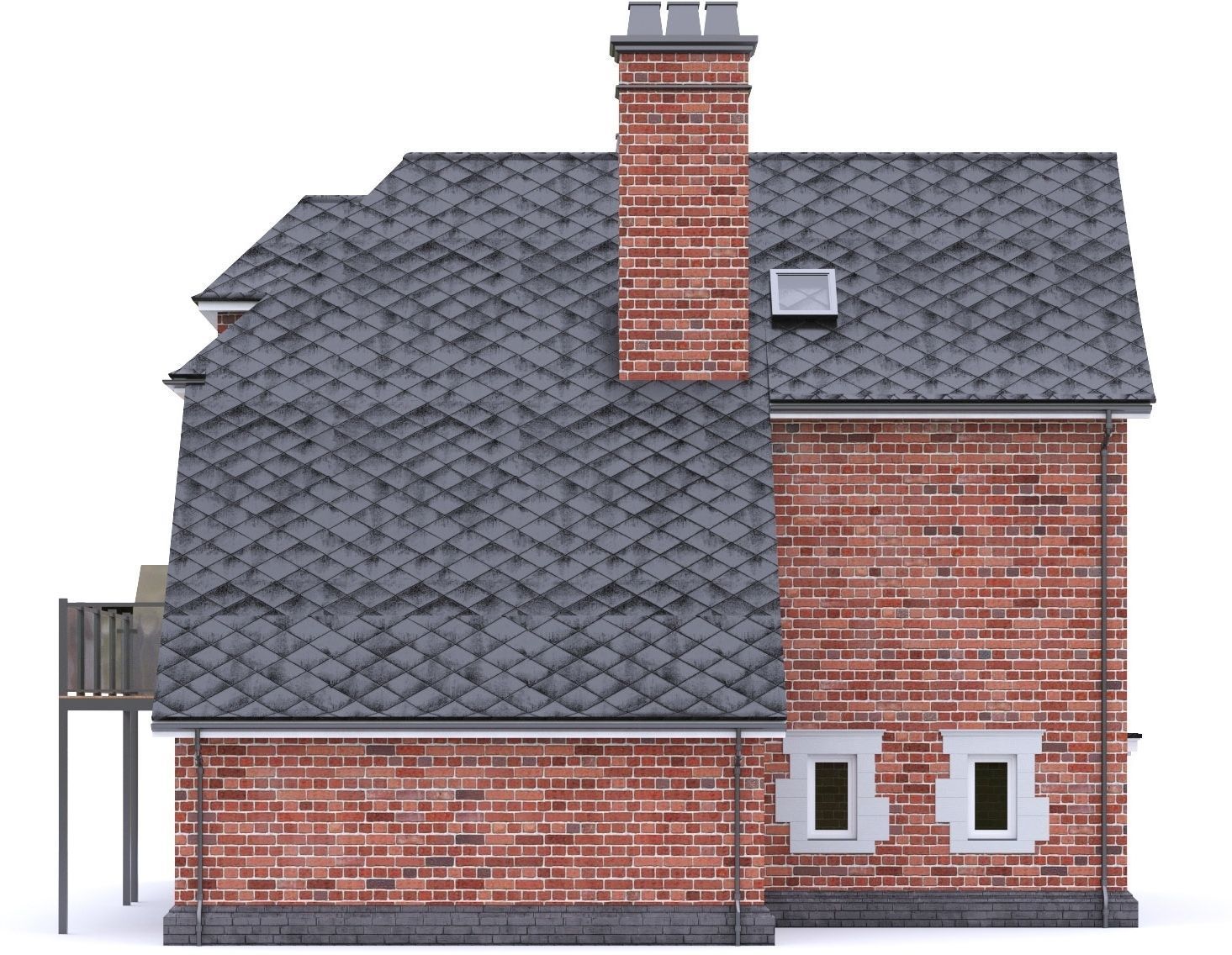 English Brick House 12 Low-poly 3D model_17