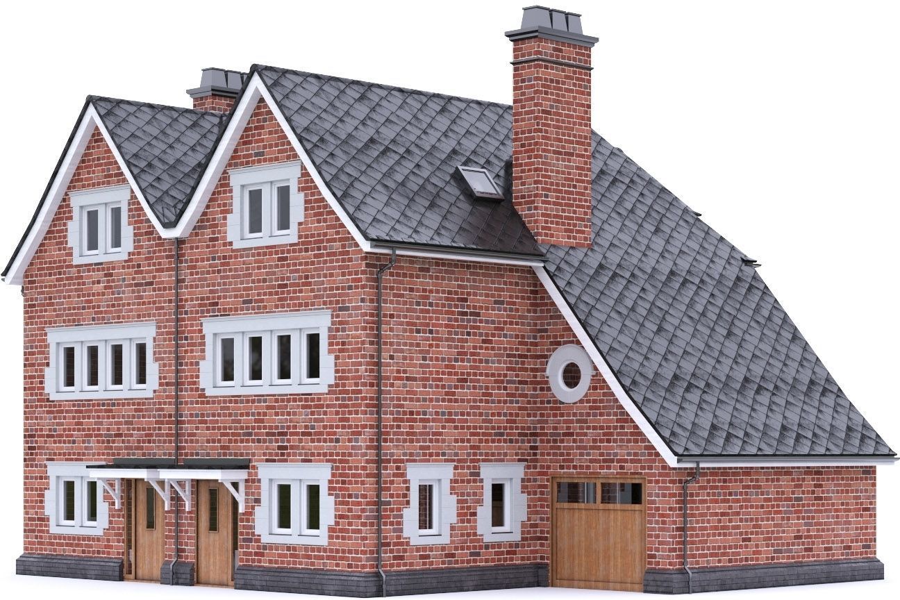 English Brick House 12 Low-poly 3D model_12