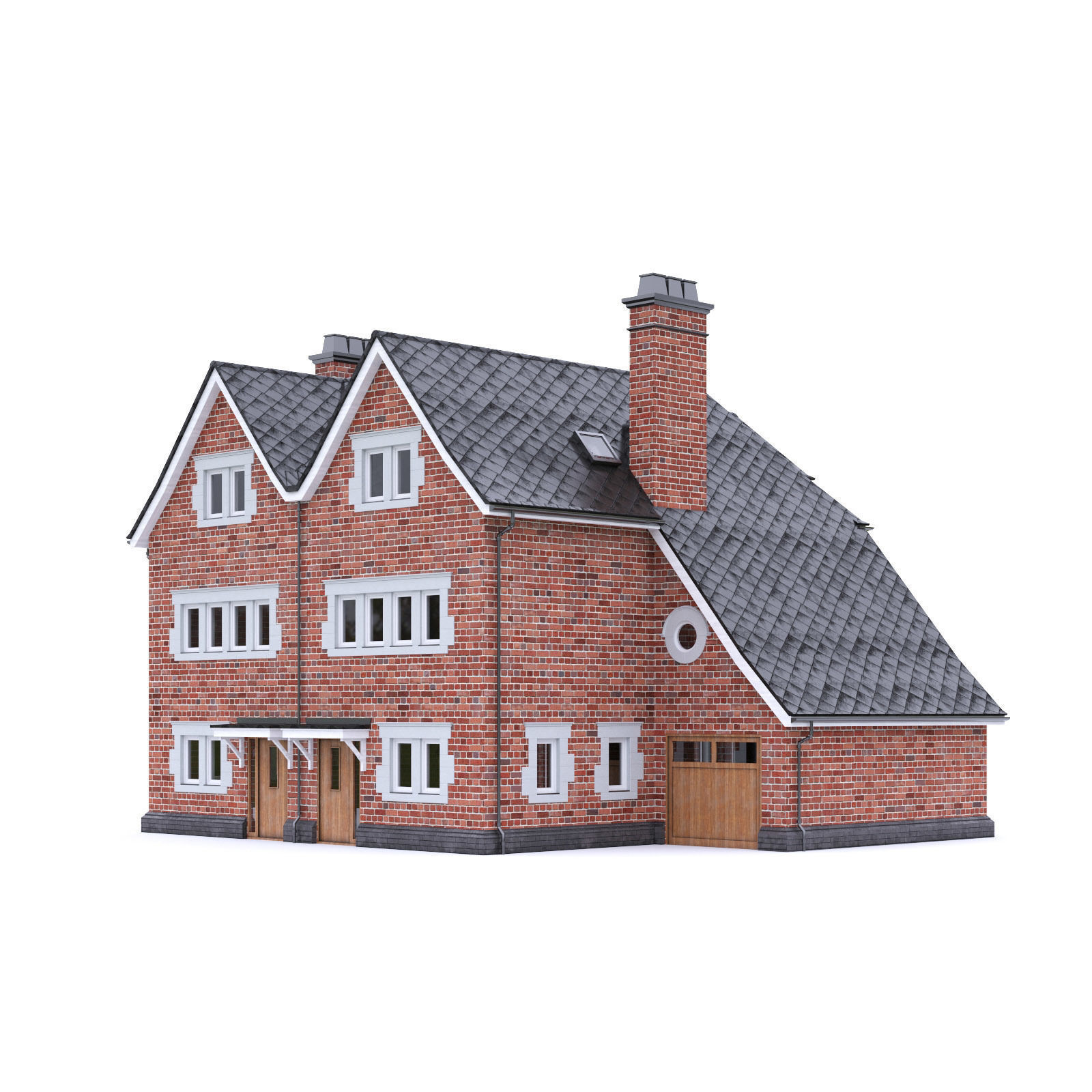 English Brick House 12 Low-poly 3D model_4