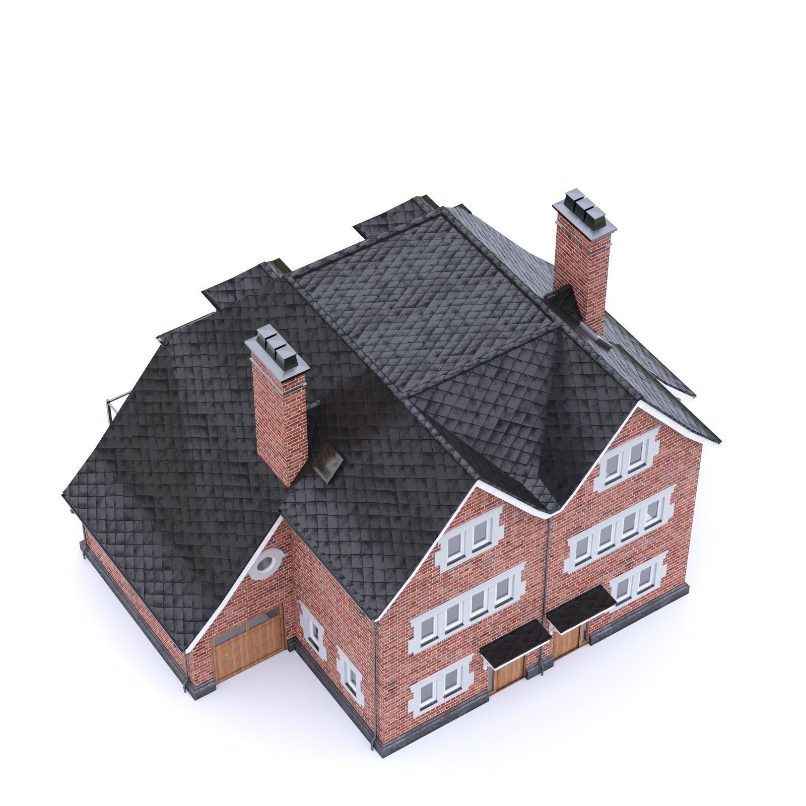 English Brick House 12 Low-poly 3D model_1