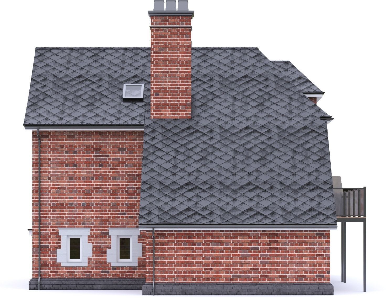 English Brick House 12 Low-poly 3D model_14