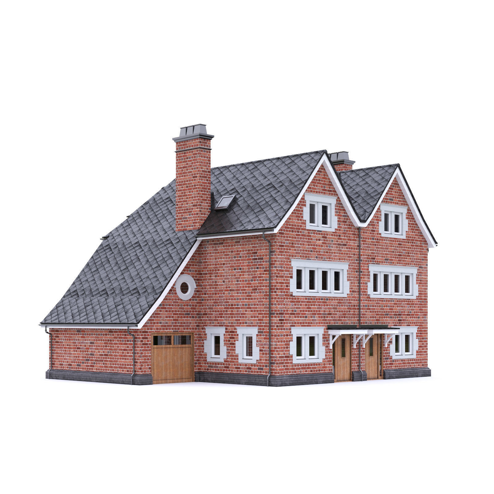 English Brick House 12 Low-poly 3D model_2