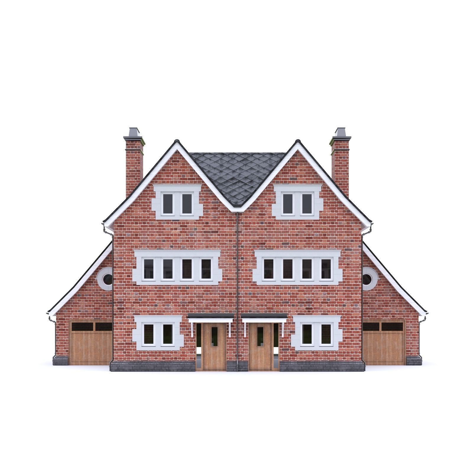 English Brick House 12 Low-poly 3D model_3