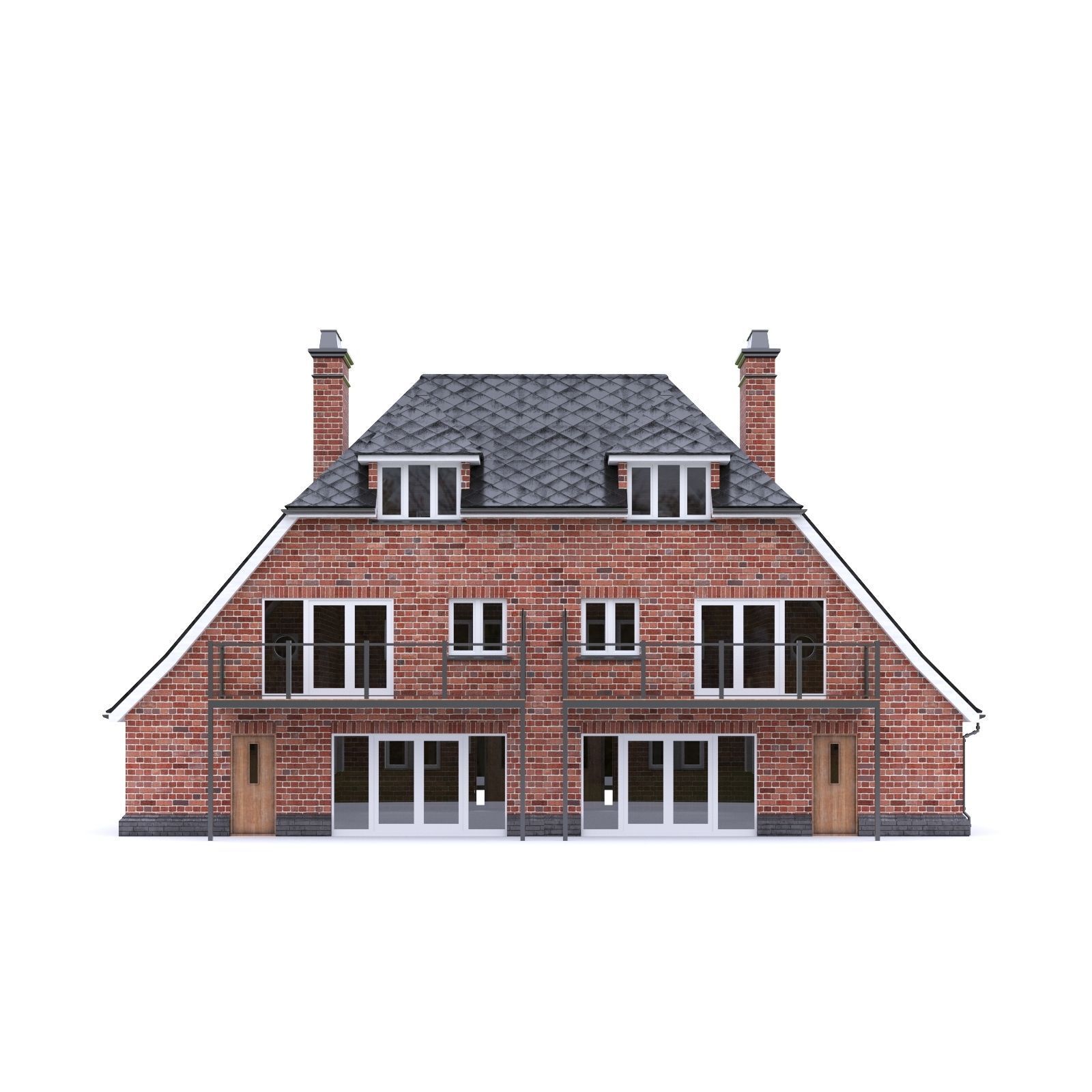 English Brick House 12 Low-poly 3D model_7