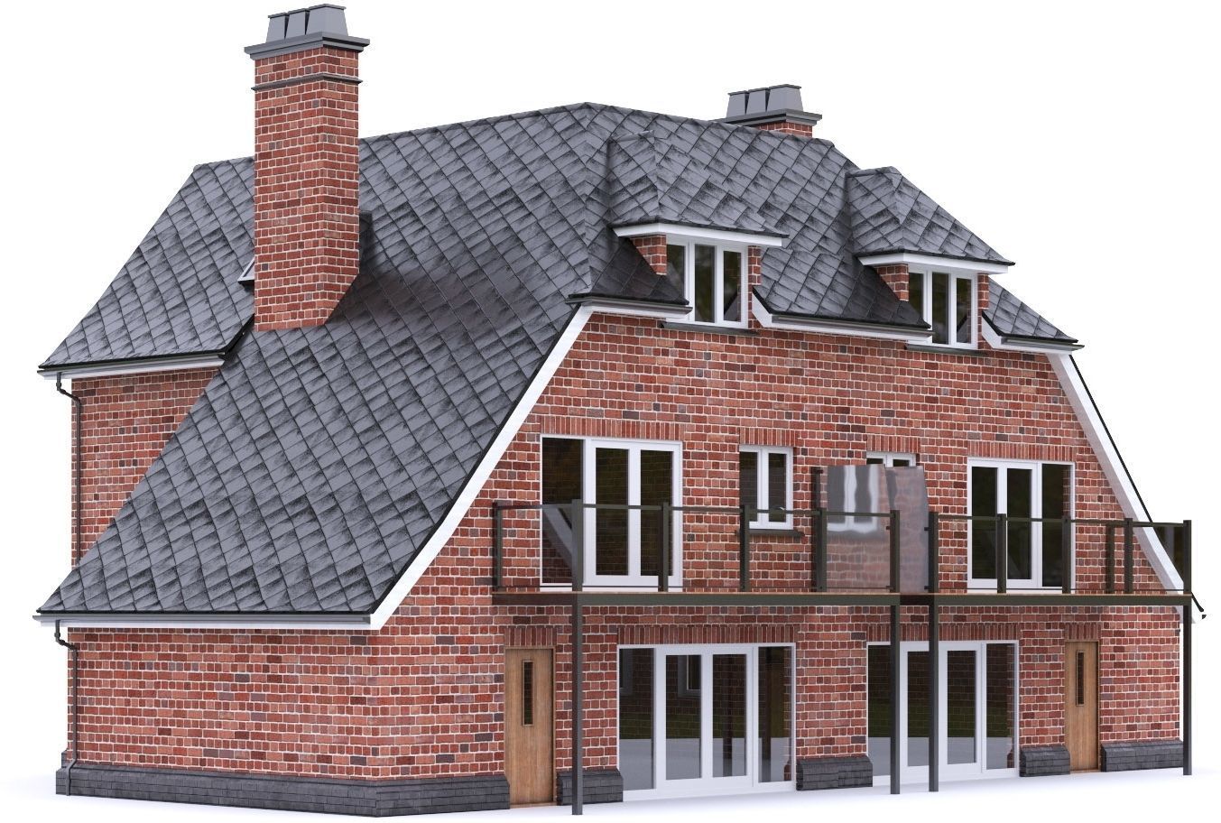 English Brick House 12 Low-poly 3D model_13
