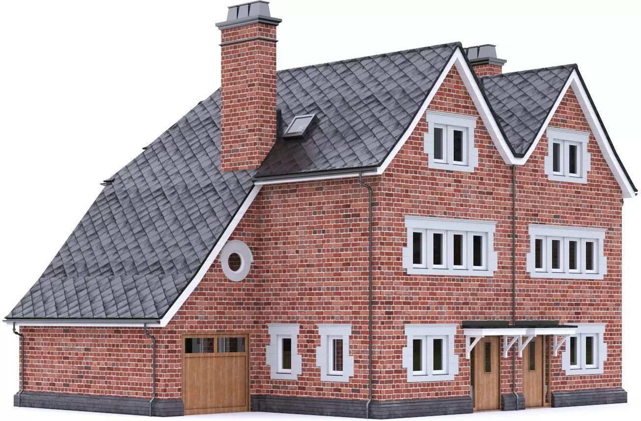 English Brick House 12 Low-poly 3D model_0