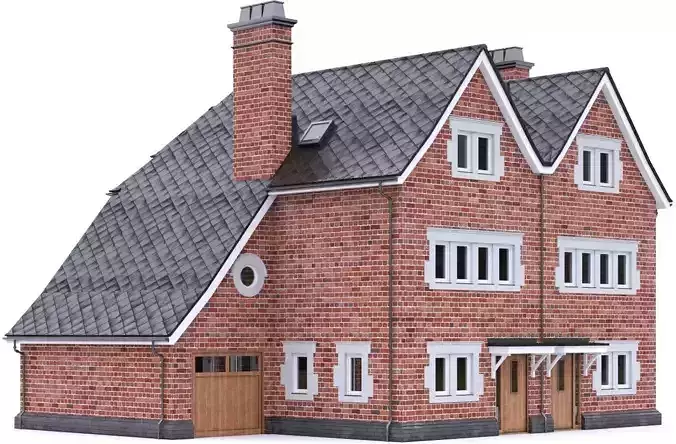 English Brick House 12 Low-poly 3D model