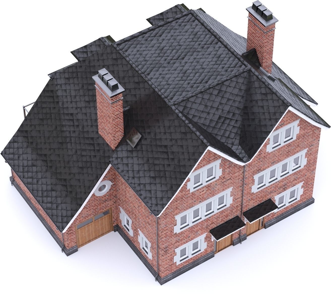 English Brick House 12 Low-poly 3D model_10