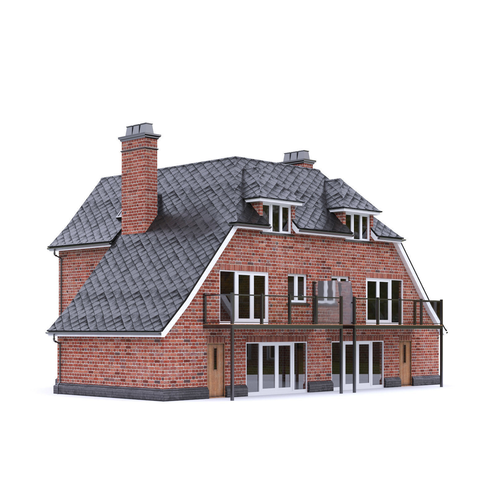 English Brick House 12 Low-poly 3D model_6