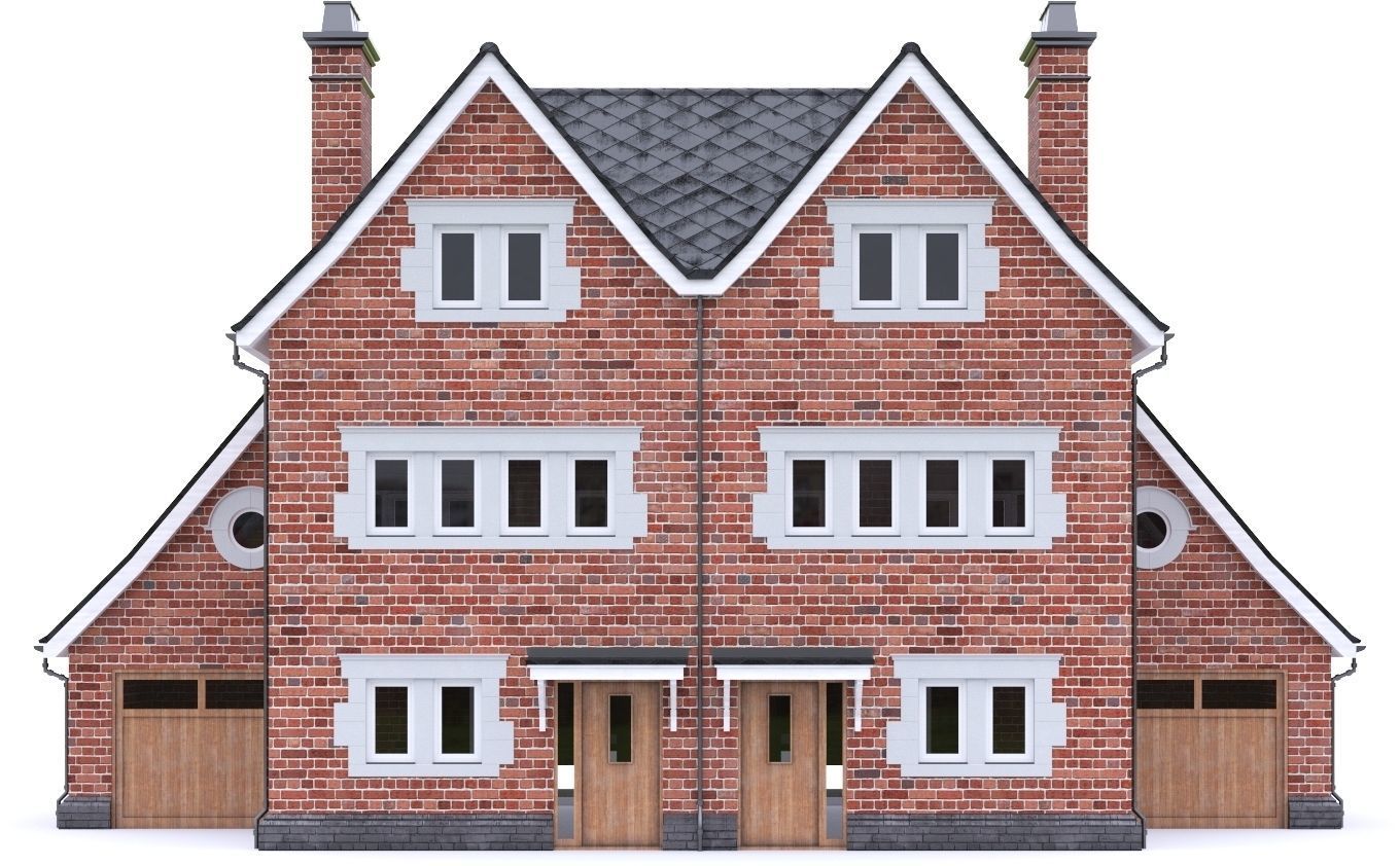 English Brick House 12 Low-poly 3D model_11