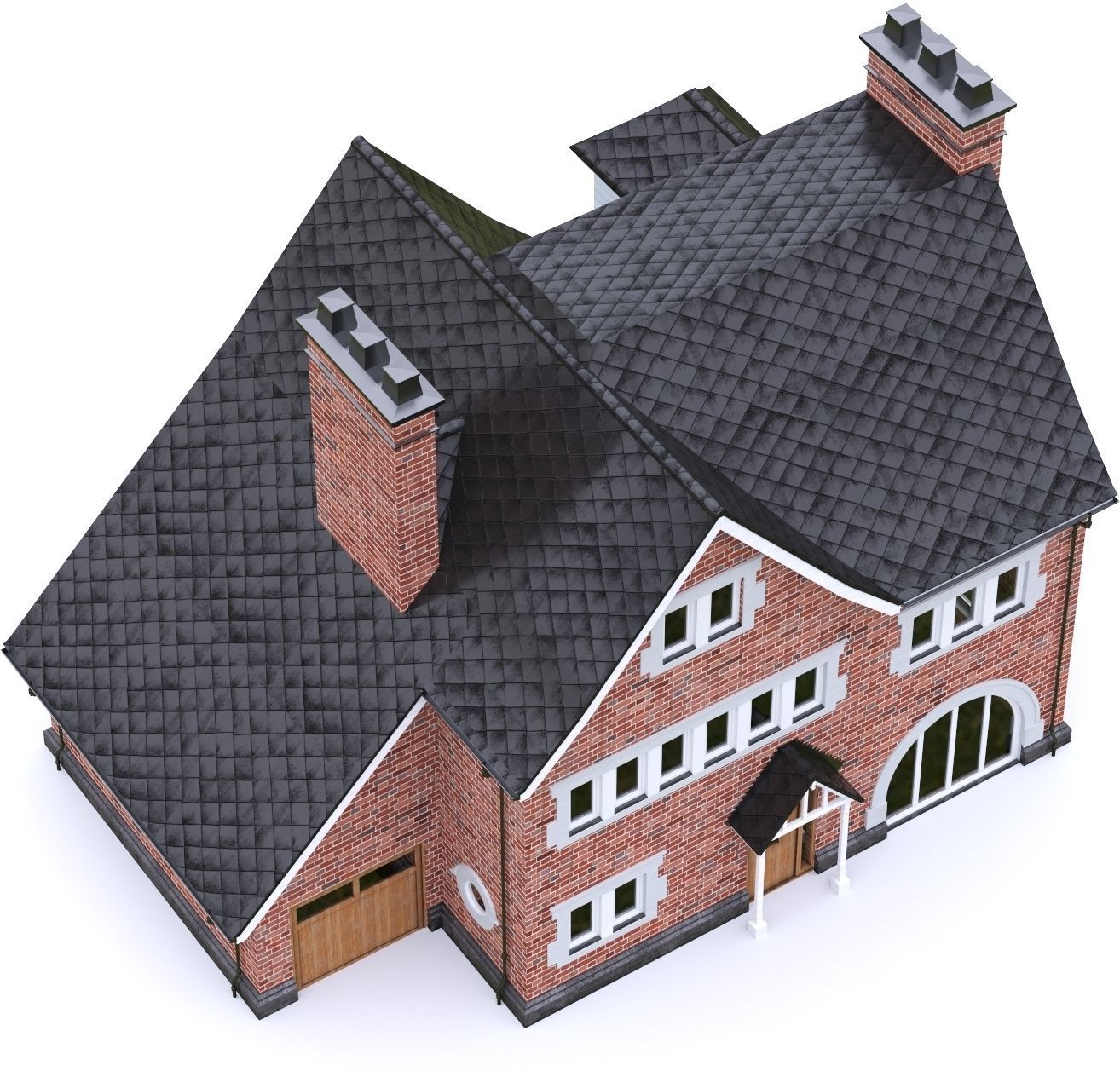 English Brick House 11 Low-poly 3D model_17