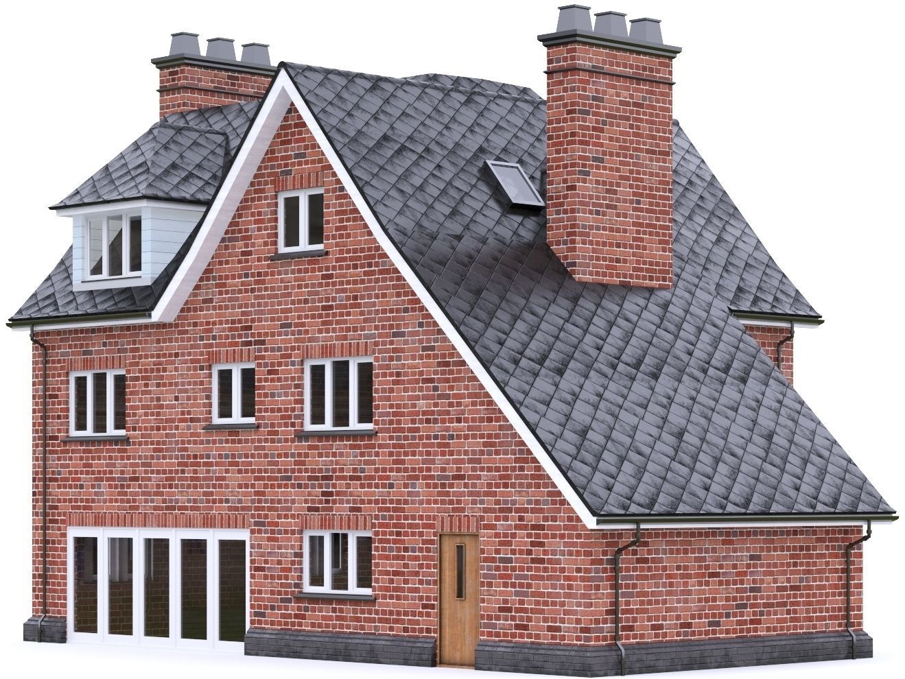 English Brick House 11 Low-poly 3D model_16