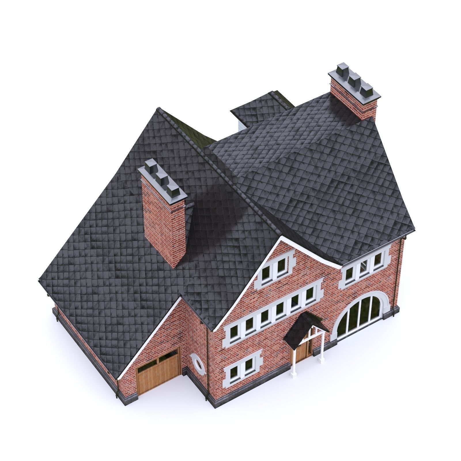 English Brick House 11 Low-poly 3D model_5