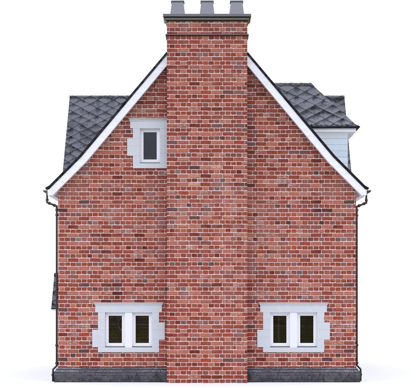 English Brick House 11 Low-poly 3D model_13