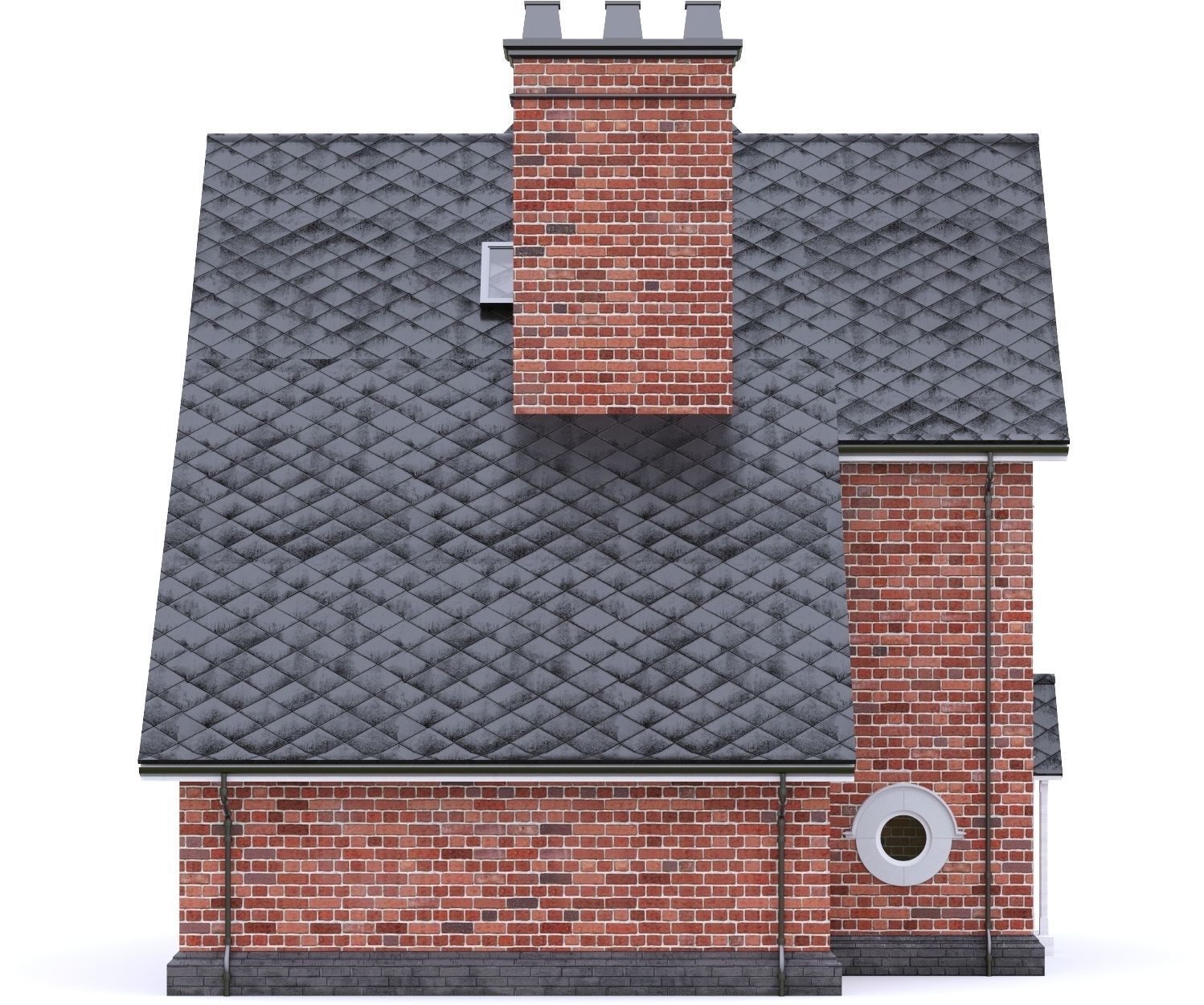 English Brick House 11 Low-poly 3D model_10