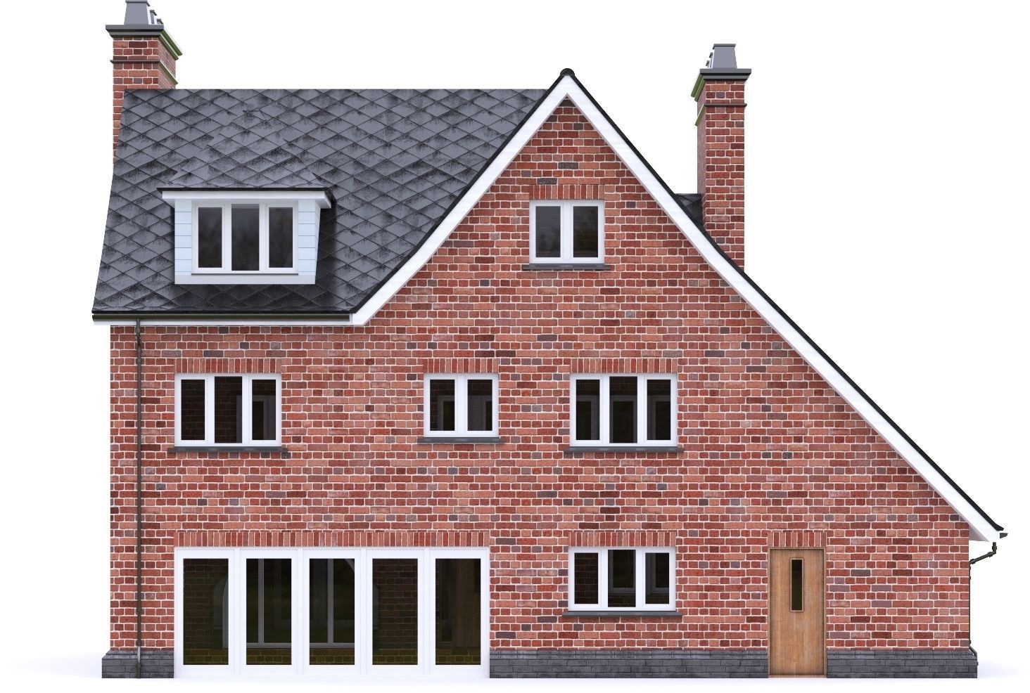 English Brick House 11 Low-poly 3D model_15