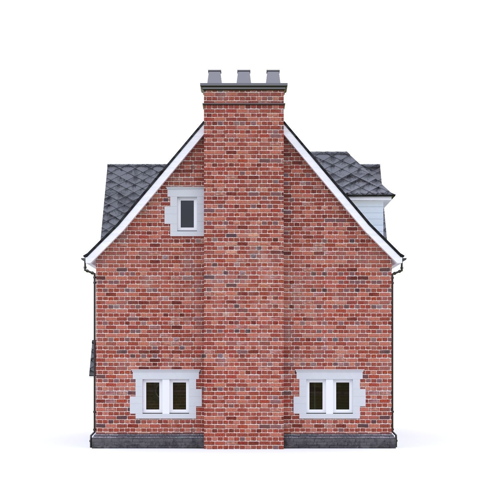 English Brick House 11 Low-poly 3D model_7