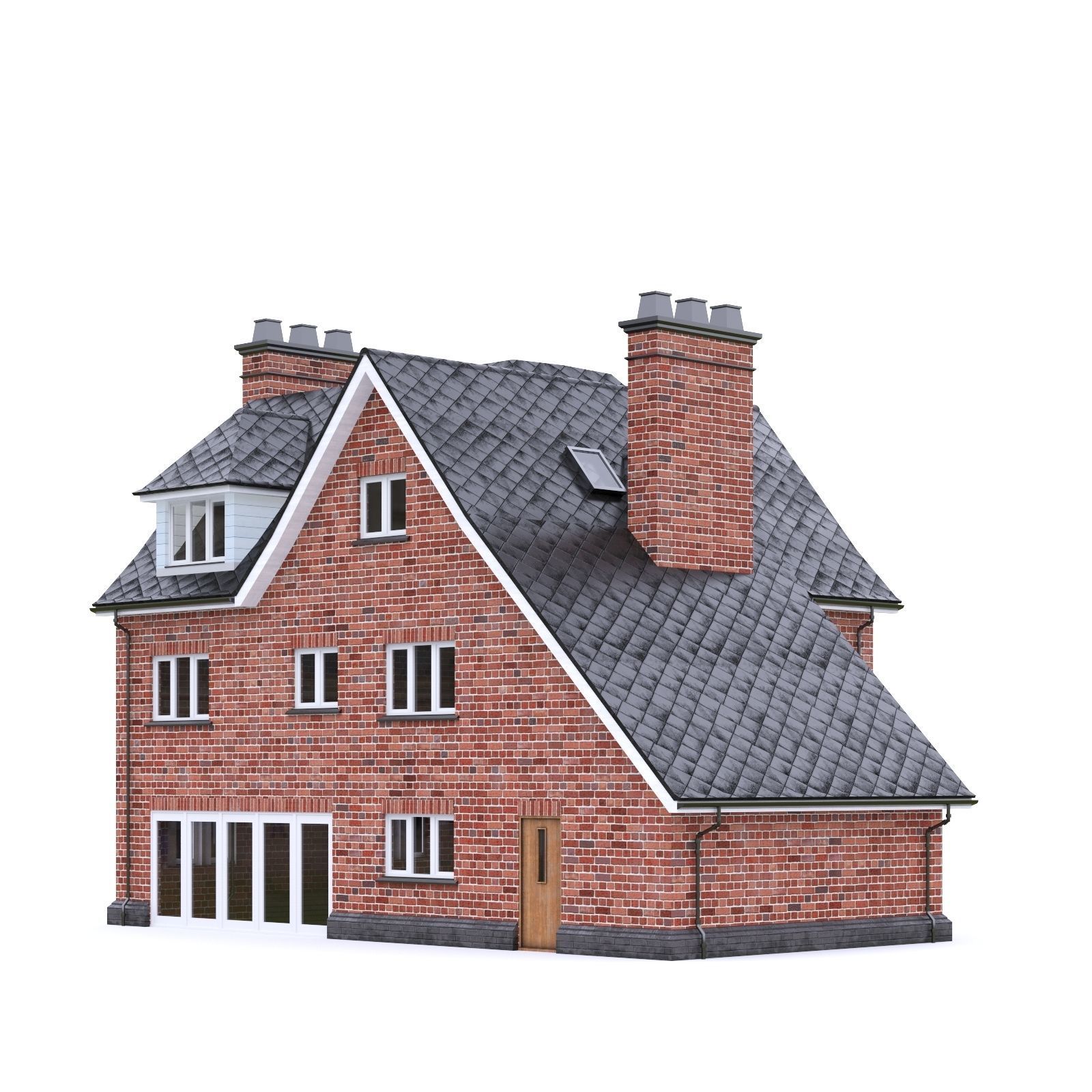 English Brick House 11 Low-poly 3D model_6