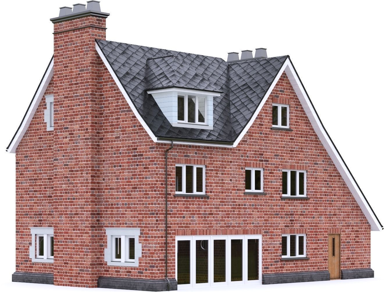 English Brick House 11 Low-poly 3D model_14