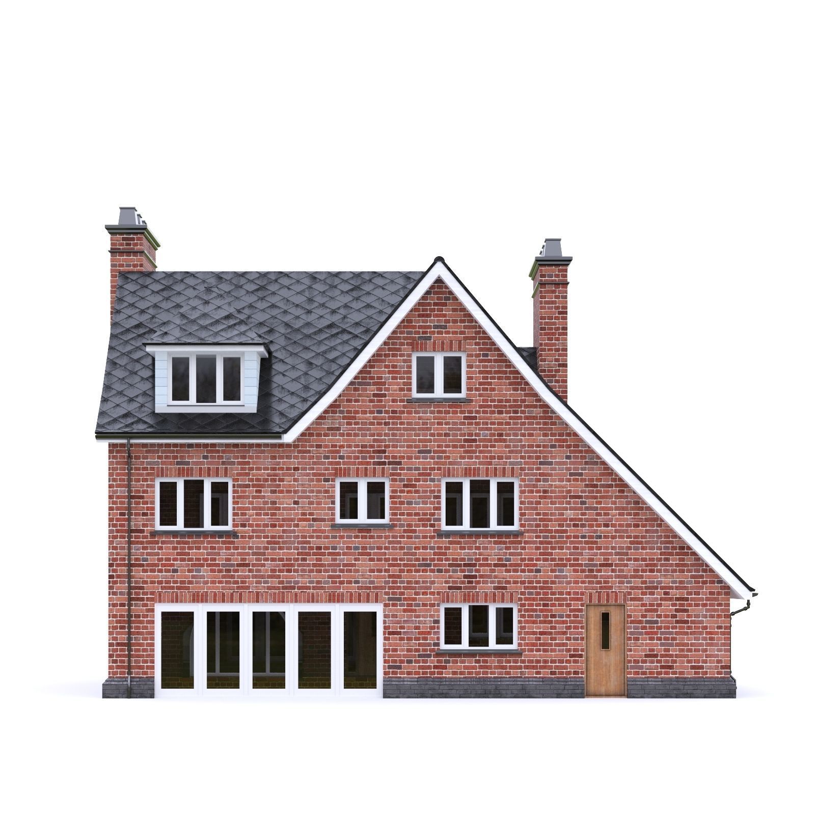 English Brick House 11 Low-poly 3D model_9