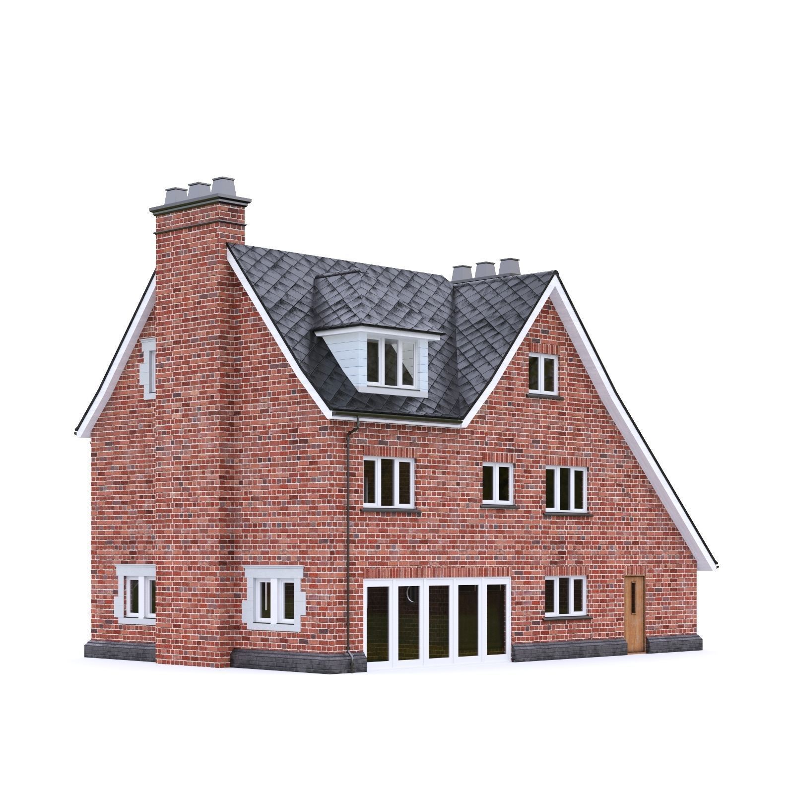 English Brick House 11 Low-poly 3D model_8
