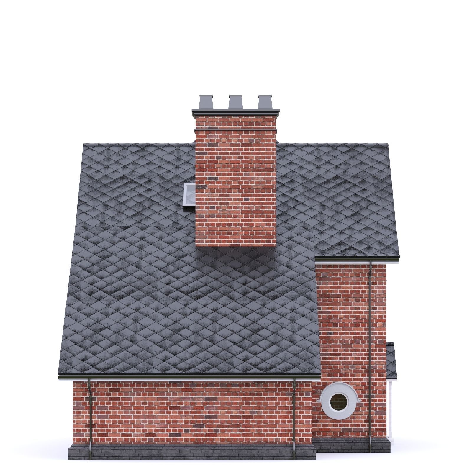 English Brick House 11 Low-poly 3D model_3