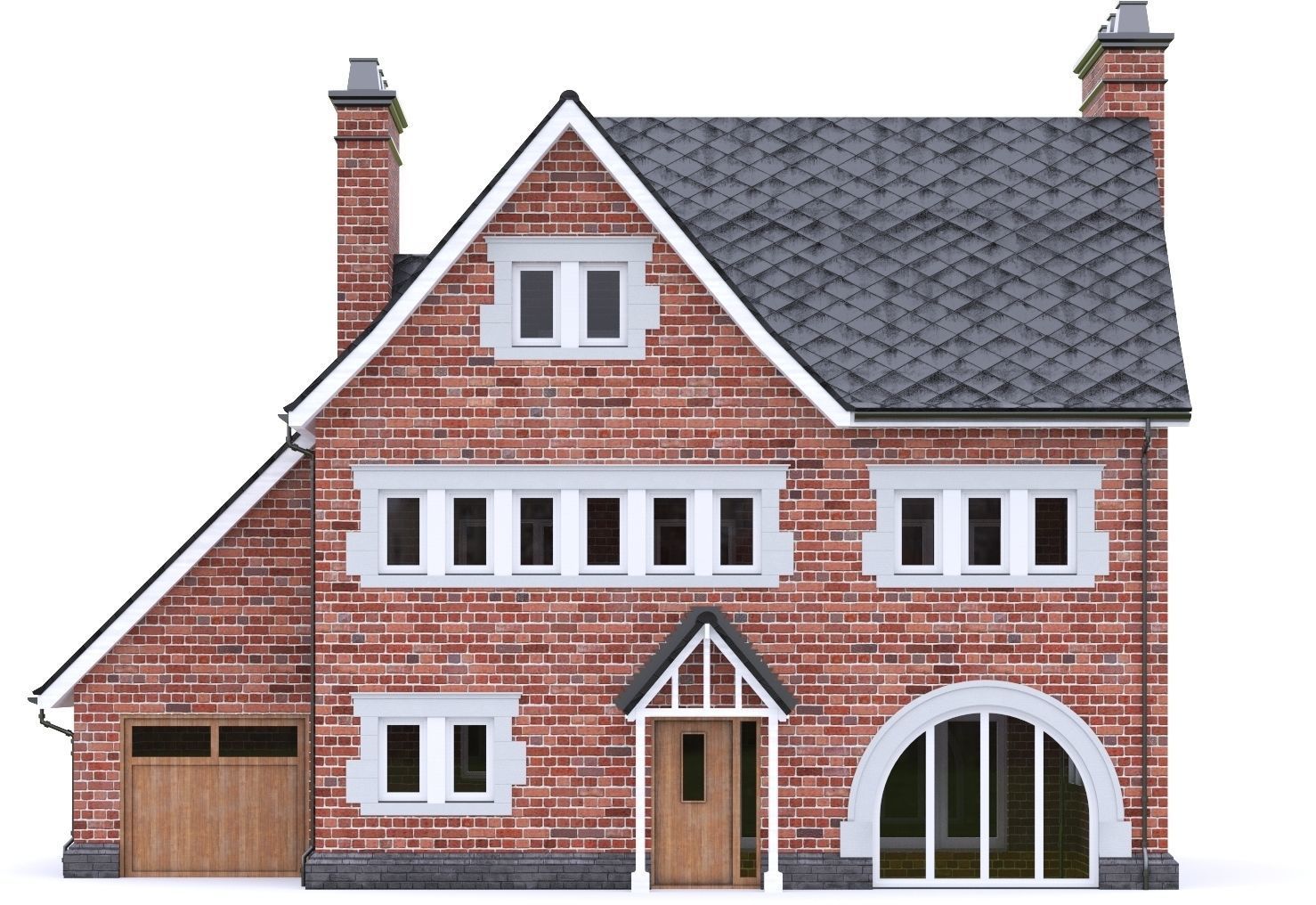 English Brick House 11 Low-poly 3D model_11