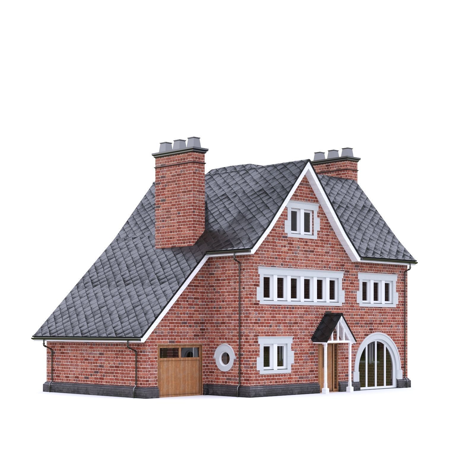 English Brick House 11 Low-poly 3D model_4