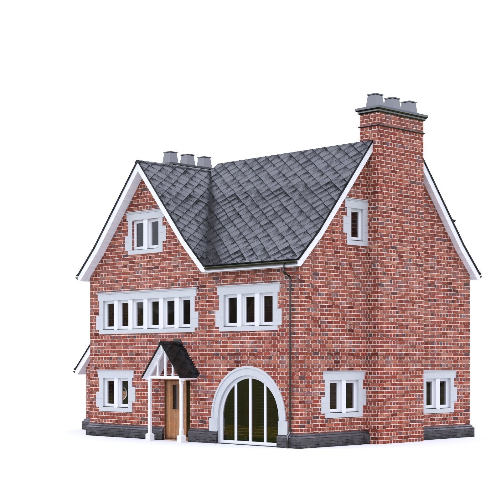 English Brick House 11 Low-poly 3D model_1