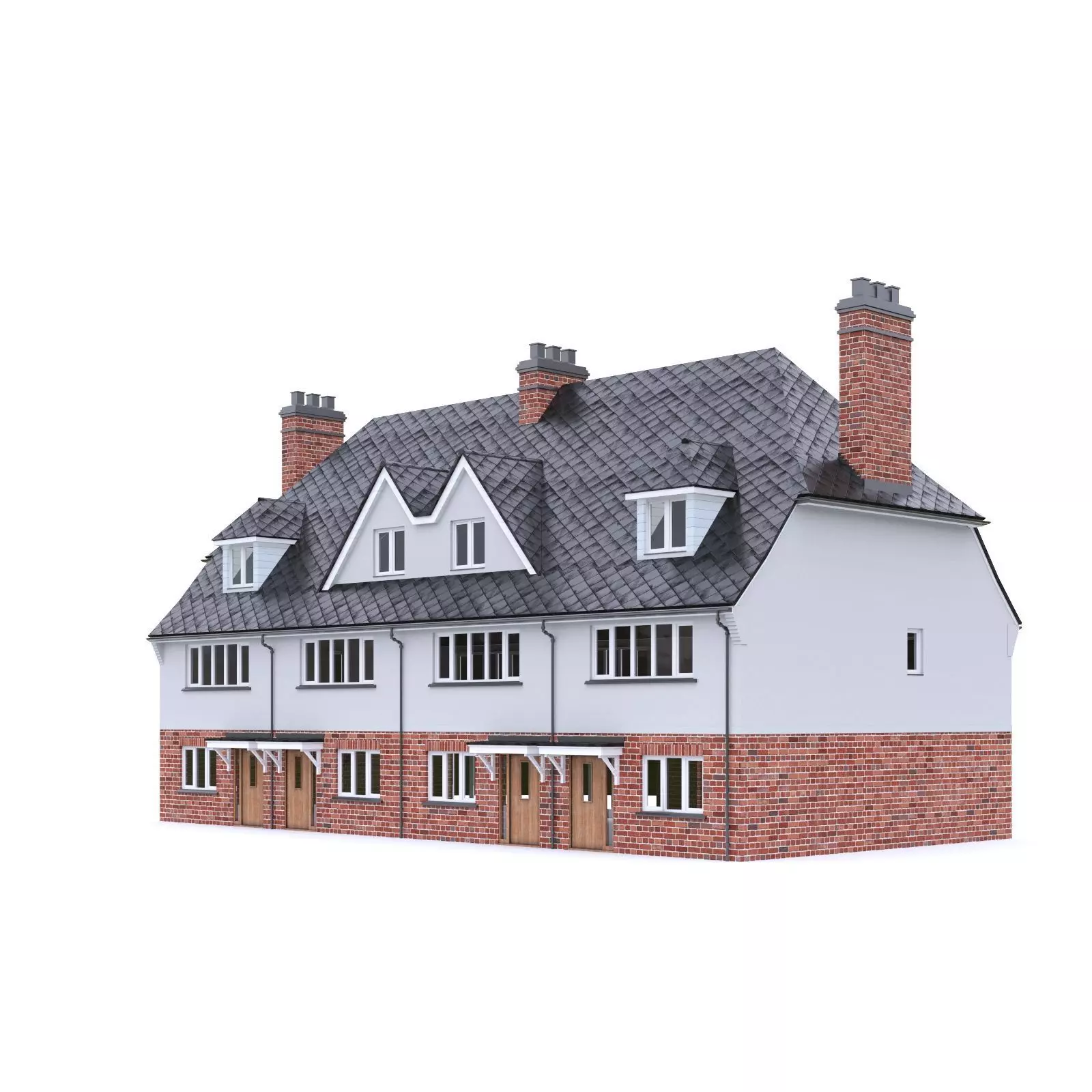English Brick House 10 Low-poly 3D model_0